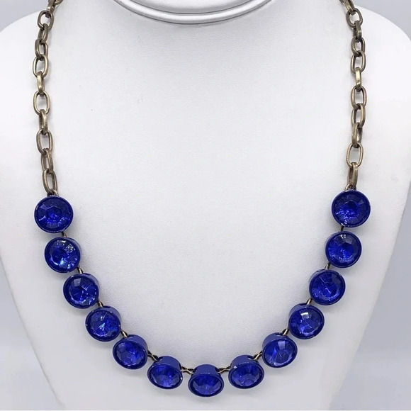 J. Crew Blue Brulee Necklace - Picture 1 of 9